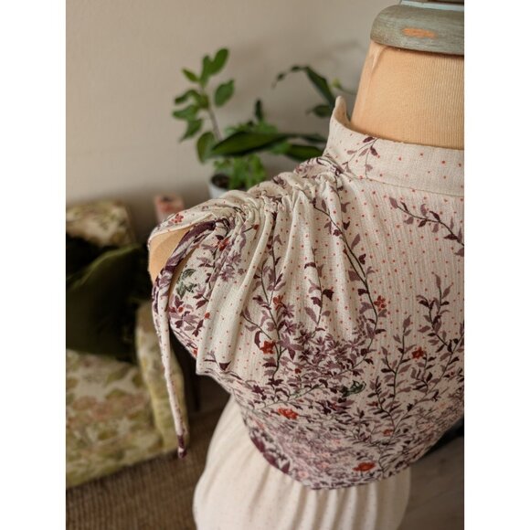 Mara J Jrs. Dress Vintage 70s Women's Cream Floral A Line Mod Size Small - Picture 5 of 10